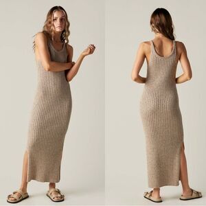 NWT Closed Moulin Knit Midi Tan Dress Strap Nutmeg Size S